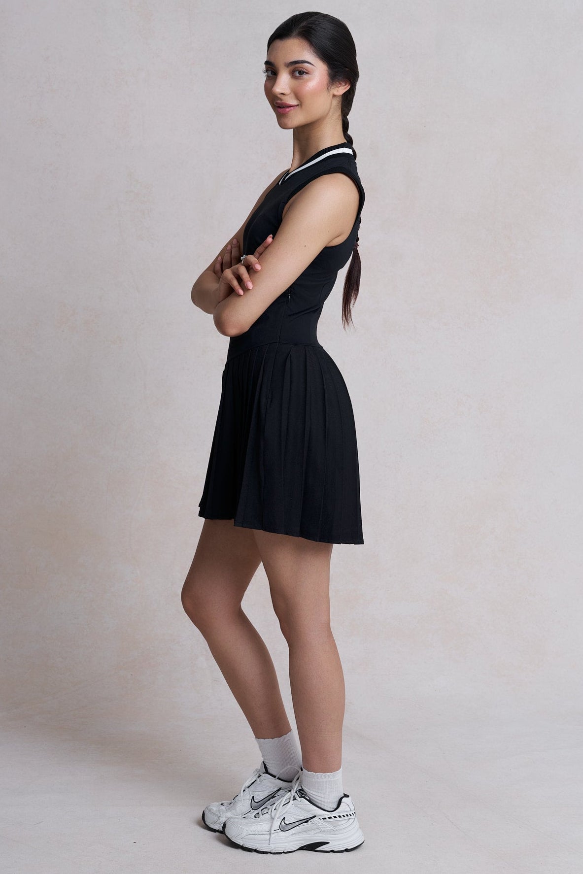 Florence V-Waist Pleated Dress