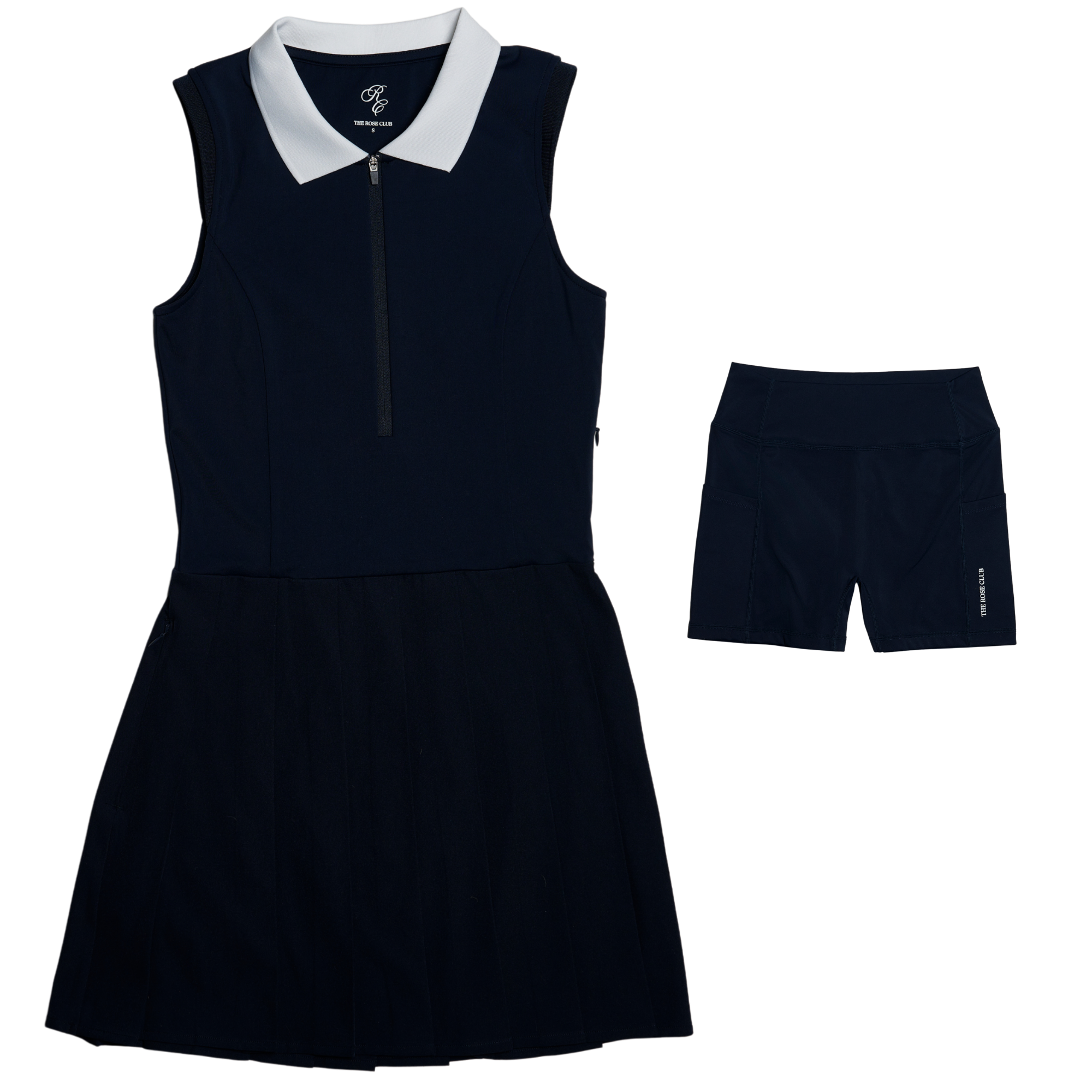 Vivienne Quarter Zip Pleated Dress