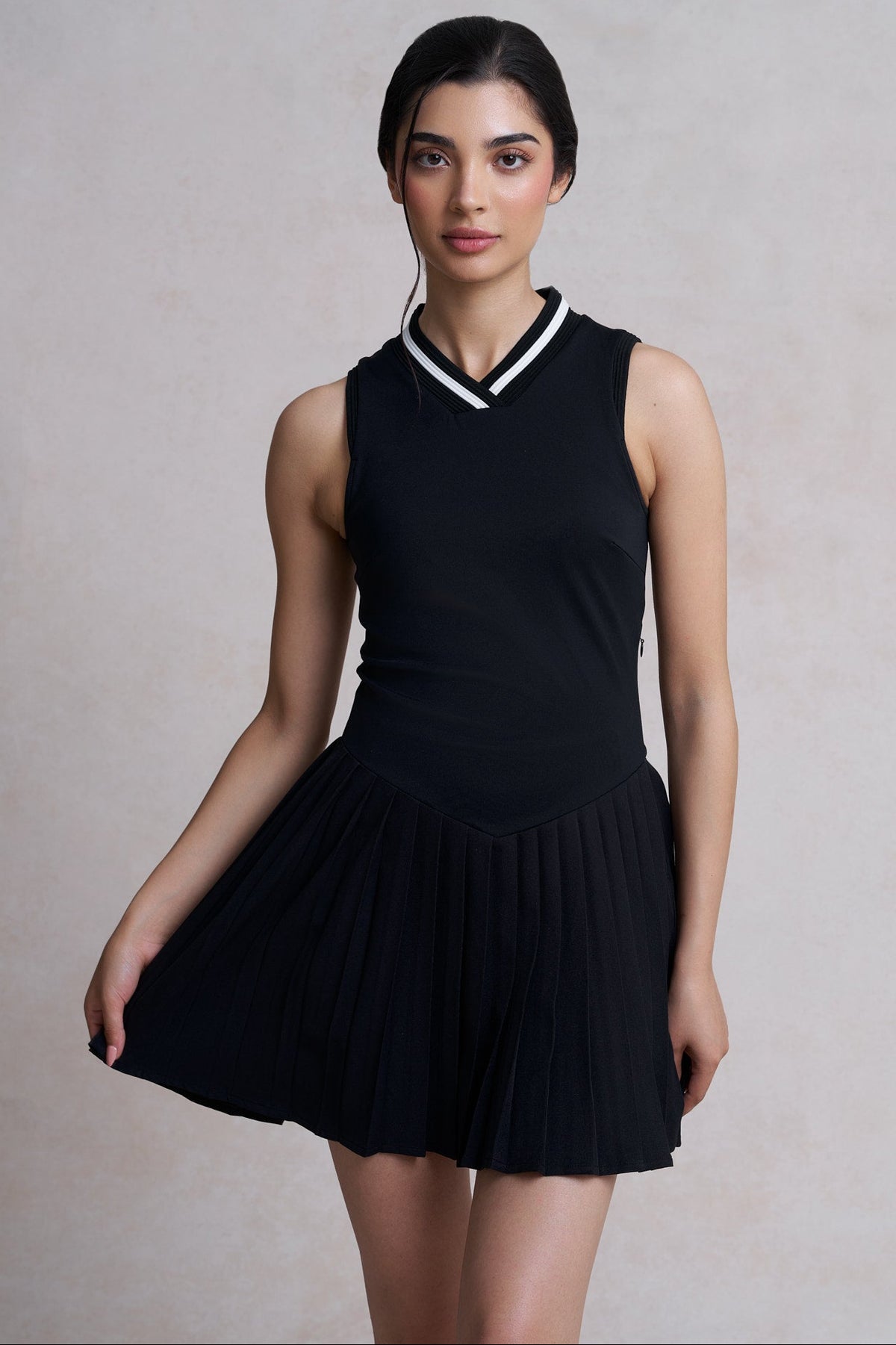 Florence V-Waist Pleated Dress