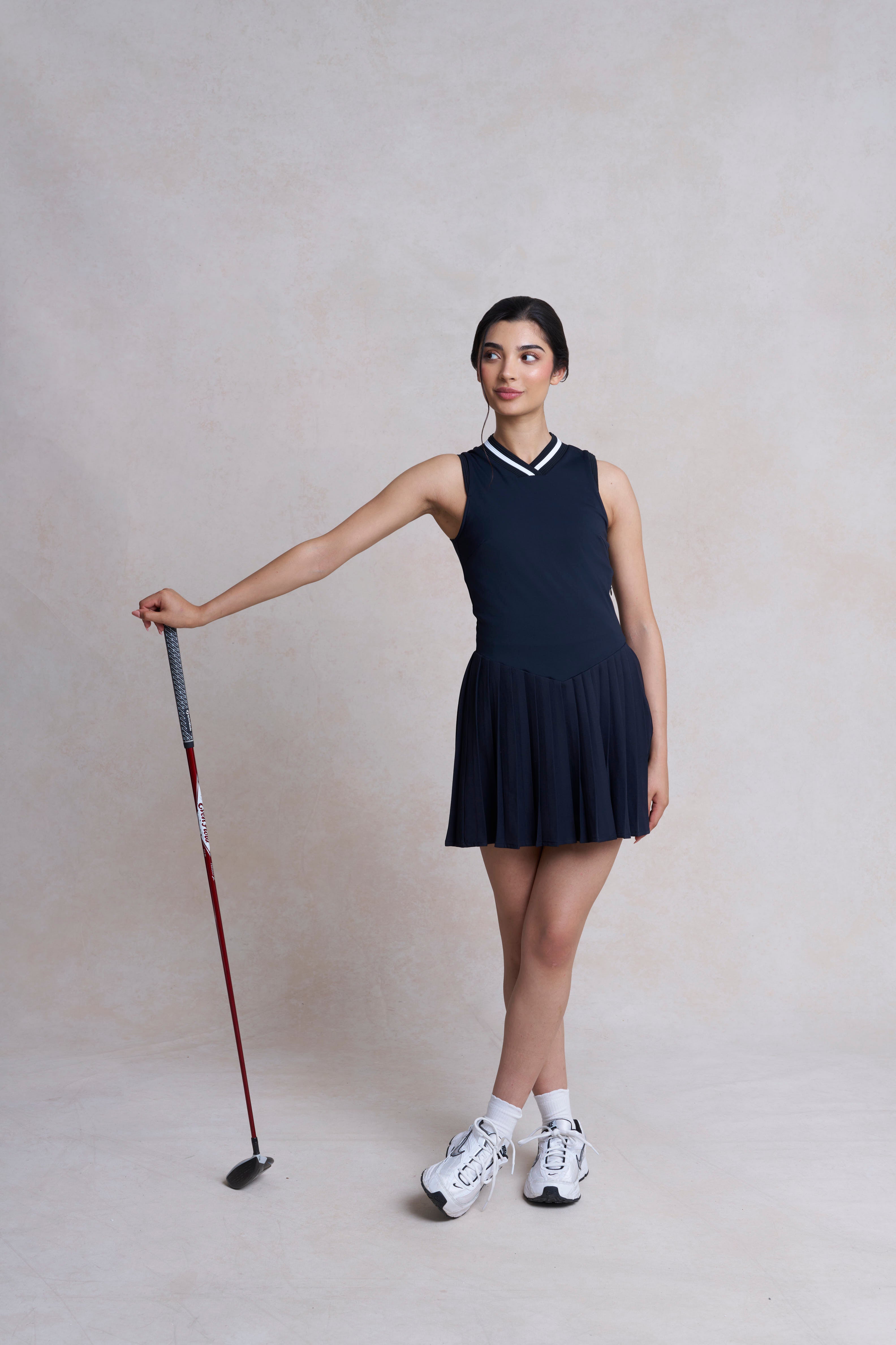 Florence V-Waist Pleated Dress