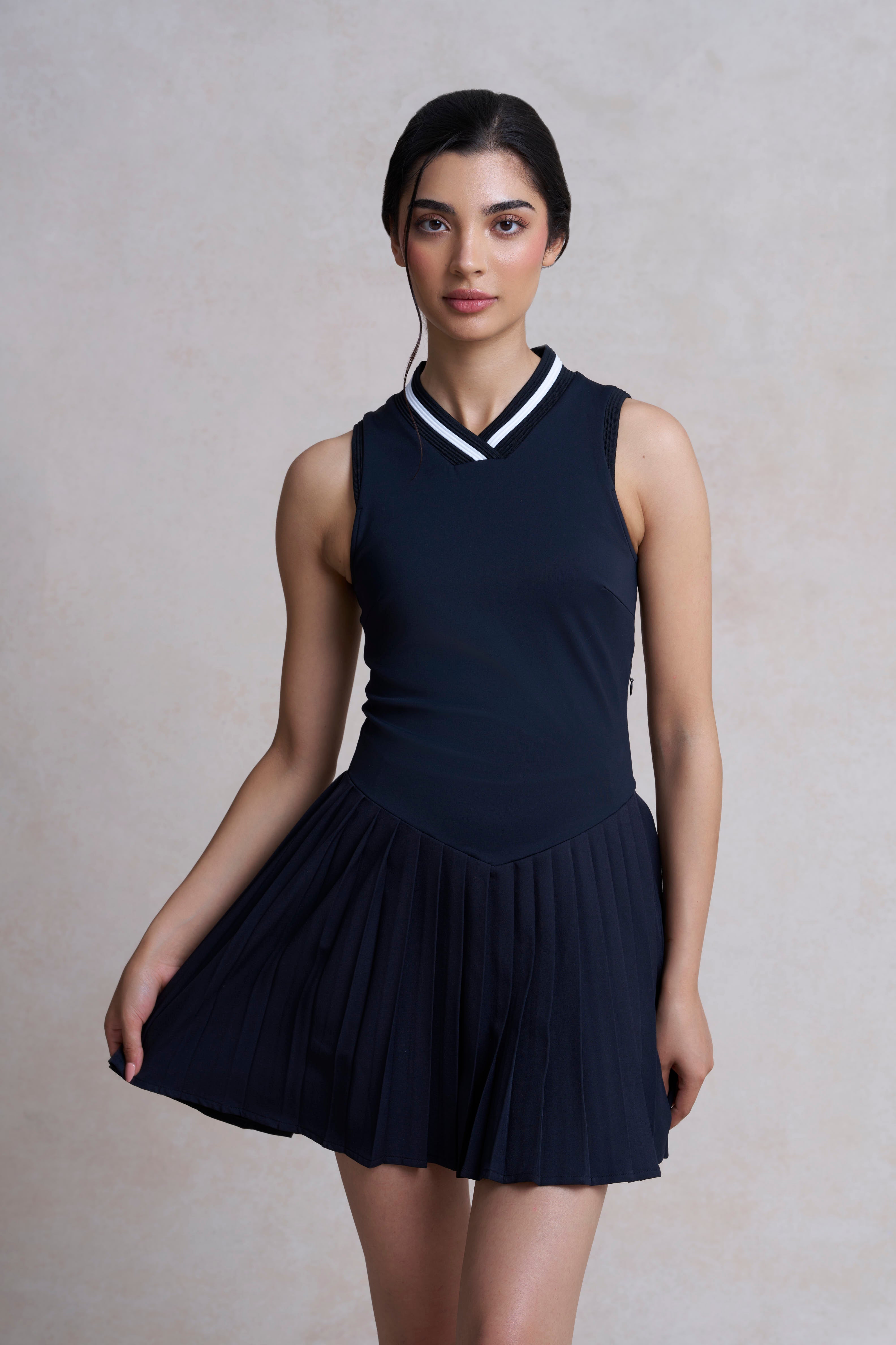 Florence V-Waist Pleated Dress