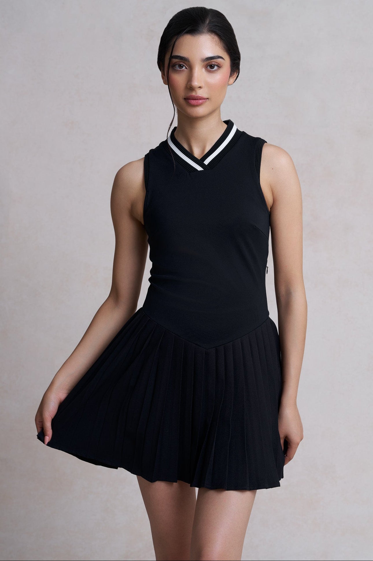 Florence V-Waist Pleated Dress